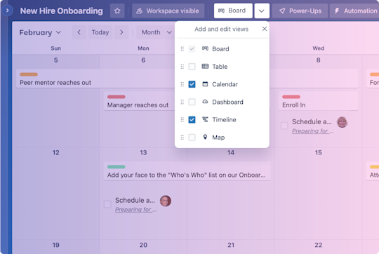 An image showing different views of a Trello board